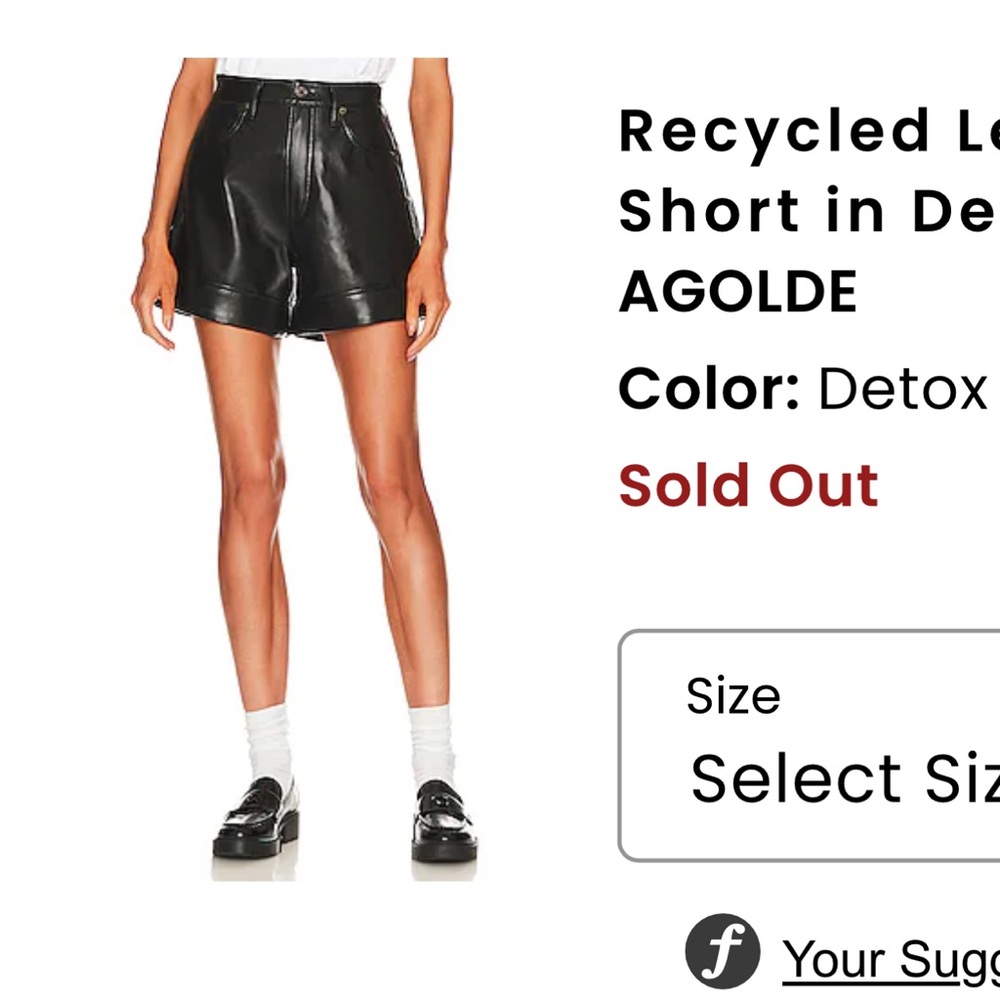 AGOLDE Recycled Leather Angled Hem Shorts – Rare & Sold Out!
